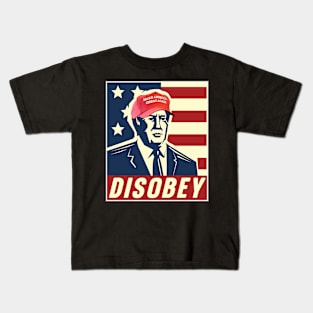 Disobey Big Face, Conspiracy Theory, Disobey Illuminati Lies Kids T-Shirt